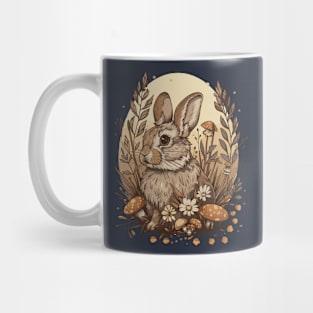 Vintage Rabbit Wild Mushroom Fairytale Mycology Forest Mug